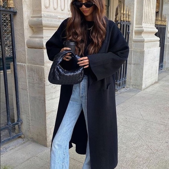 Vintage Jackets & Blazers - VINTAGE Black Longline Blazer Coat -Size 12